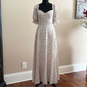 SHEIN Floral Cottagecore Milkmaid Maxi Dress Size Medium